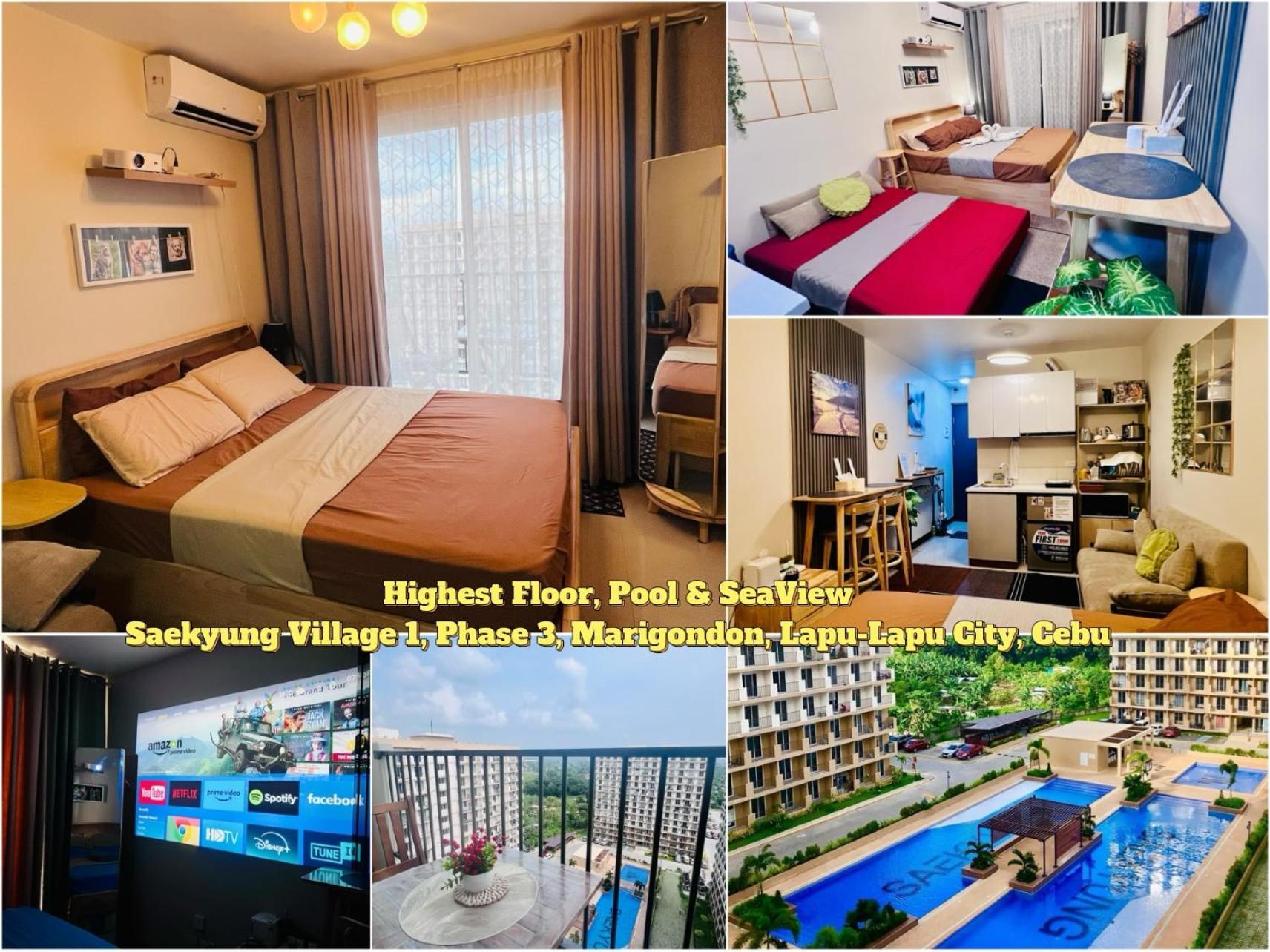 Apartment Cozy Pool And Seaview In Cebu With Balcony Near Mactan Airport *